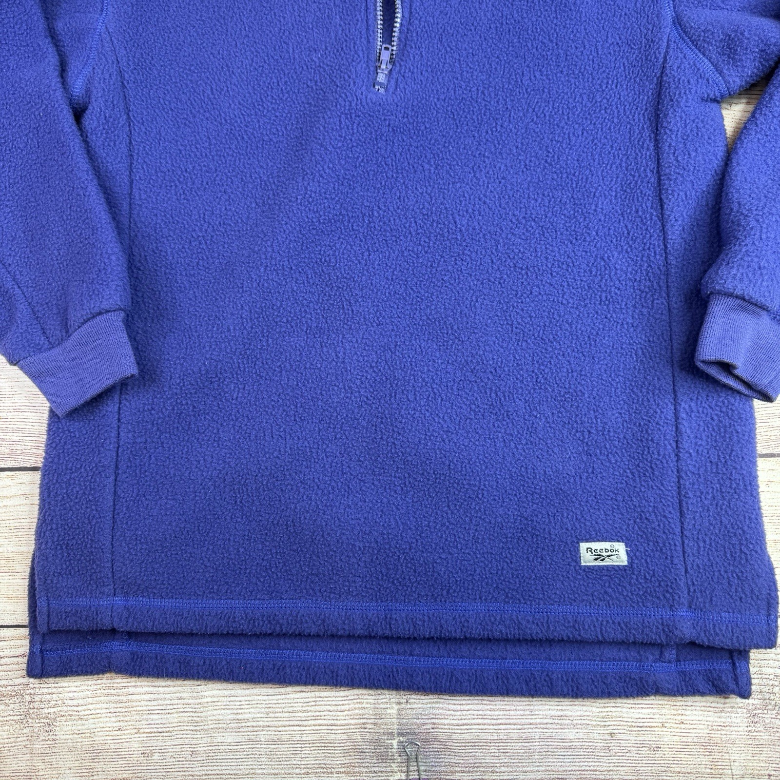 VTG Reebok Fleece Pullover 1/4 Zip S/M Fit Purple Retro 90s Made In USA Y2K gallery