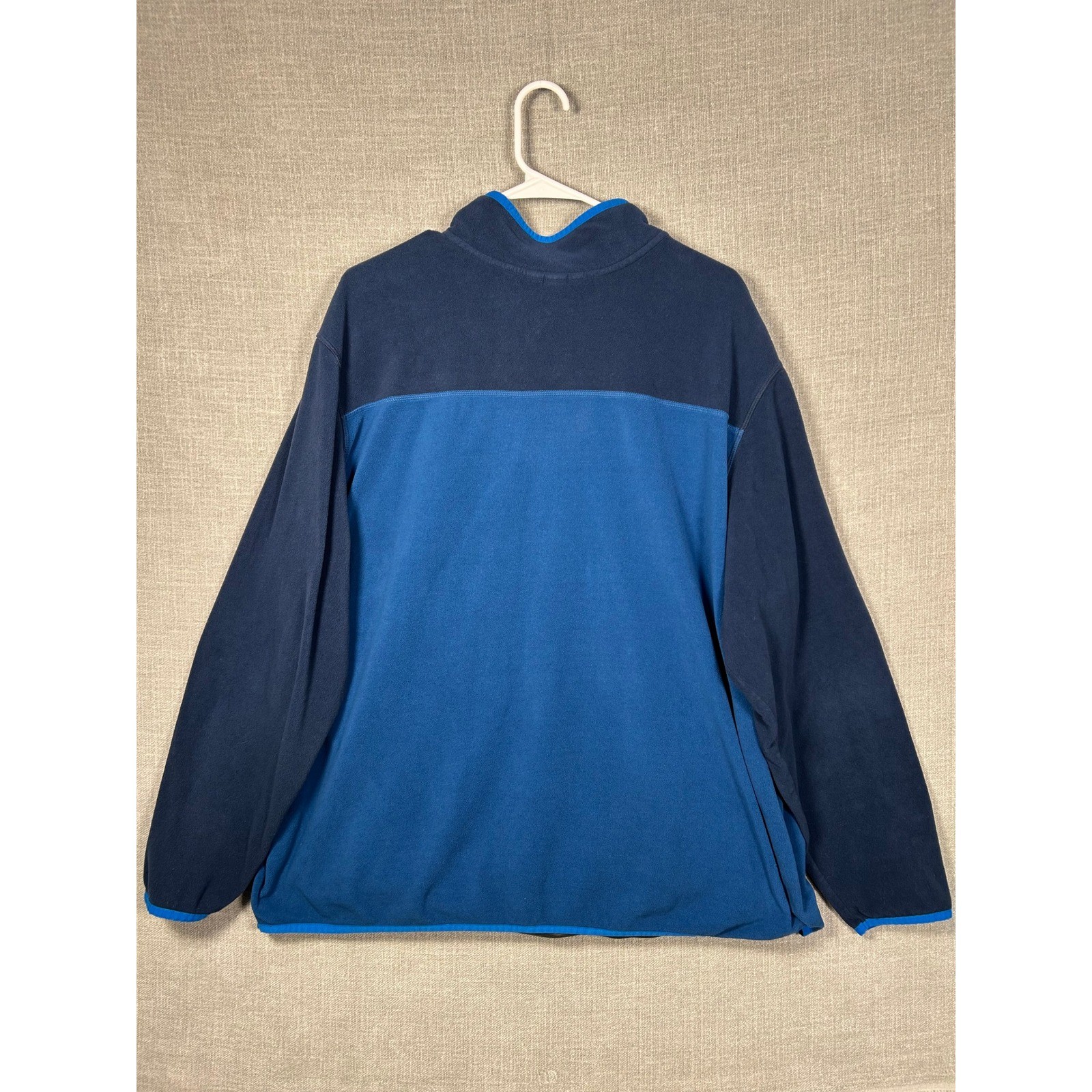 Eddie Bauer Mens 3XL Blue Fleece 1/4 Pullover Snap Front Long Sleeve w/ Pockets gallery