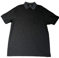 ROUNDTREE YORKE TRAVELSMART GOLF PERFORMANCE POLO SHIRT MENS L BLACK CHECK