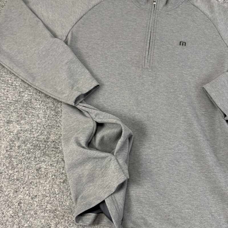 Travis Mathew Pullover Mens Large Gray Quarter Zip Golf Soft Sweater Performance gallery