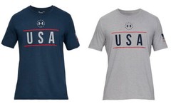 UNDER ARMOUR MEN’S USA FREEDOM SHORT SLEEVE TEE SHIRT M L XL 2XL GRAY NAVY NWT