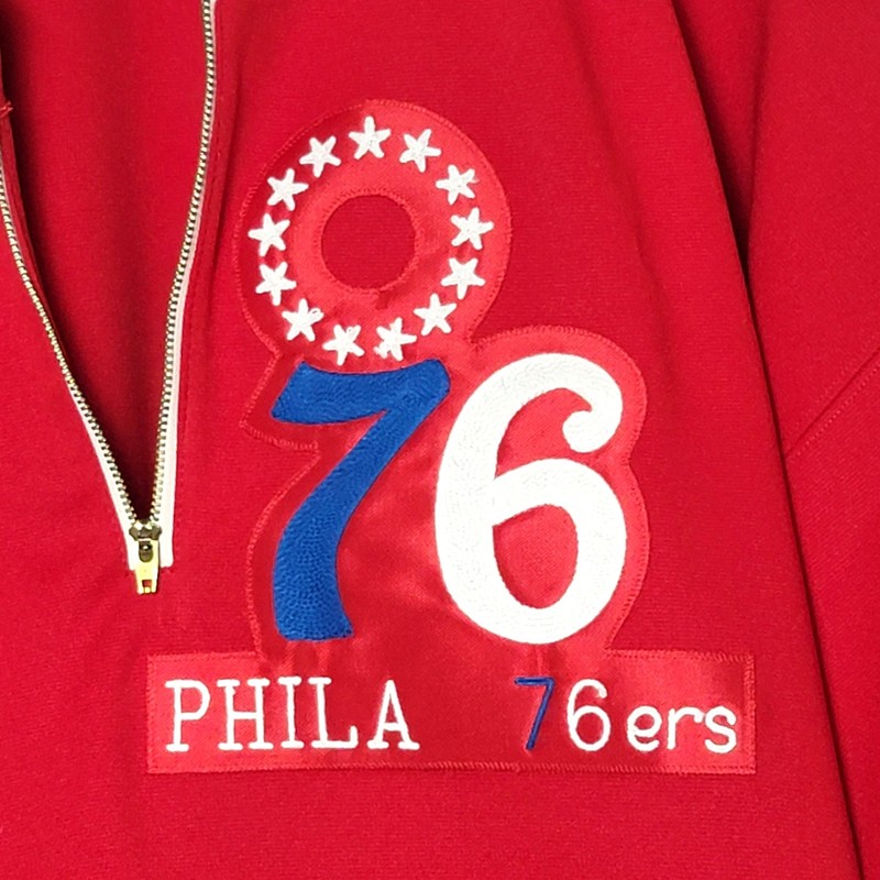 Mitchell & Ness Classics NBA Philadelphia 76ers Sz 56 3XL Quarter Zip Pullover gallery
