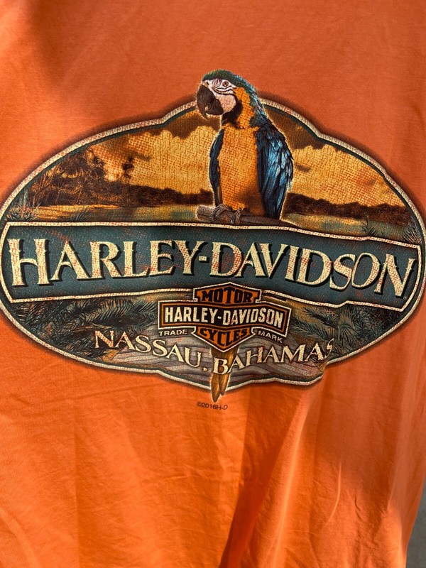 Harley Davidson Men's Tank Top Size Large Orange 100% Cotton Logo Sleeveless New gallery