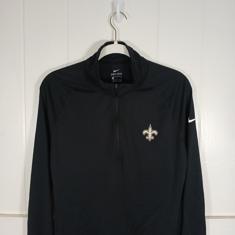 NEW Nike New Orleans Saints Mens Dri-FIT Quarter Zip Pullover Black Large 925637 gallery