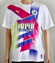 PUMA Retro White New Levels Pink Soccer Jersey Active T-Shirt Men’s X-Large NEW