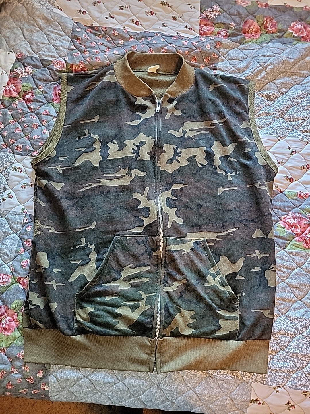 Vintage 80'S Sears FIELDMASTER Camouflage Pattern Woodland Camo Vest USA XXL gallery
