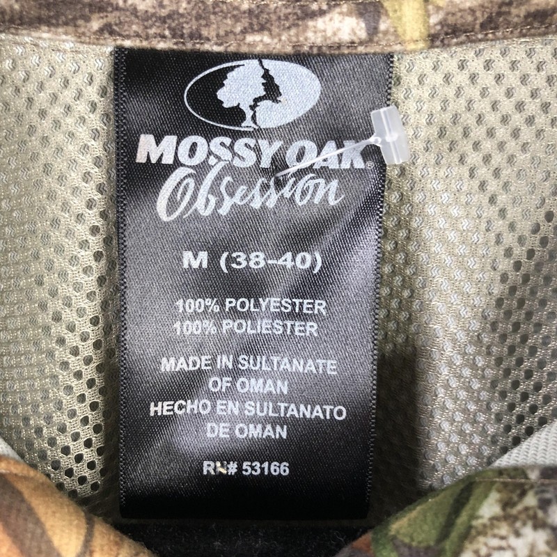 Mossy Oak Obsession Shirt Mens Medium Green Camo Long Sleeve Hunting Face Mask gallery