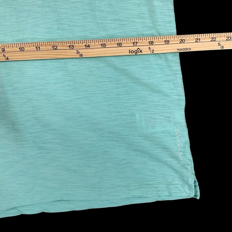 Calvin Klein Polo Shirt Men Medium Aqua Blue Short Sleeve Button EUC gallery