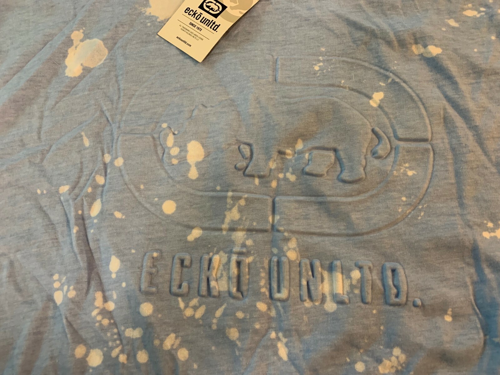 NWT Big & Tall Mens Ecko Unltd Hooded Short Sleeve Shirt Blue/White MSRP:$44 2XL gallery
