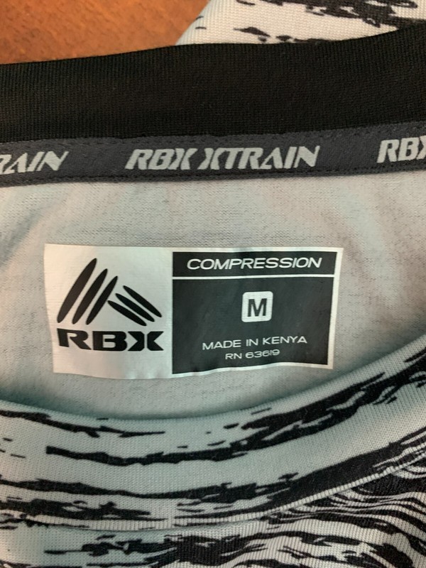 RBX X-Train Men's Long Sleeve Compression Shirt - Size Medium, Black & White gallery