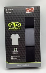 Athletic Works Ultra Lite Mesh Men’s Crew Neck T-Shirt 3 Pack M 38-40 Black/Gray