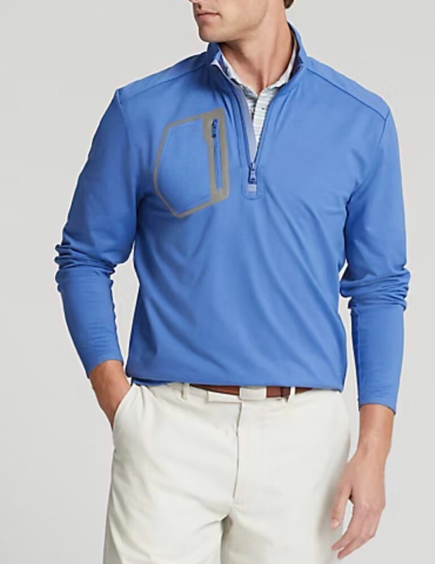 RLX Ralph Lauren Men’s 1/4 Zip Classic Fit Luxury Jersey Pullover Blue SZ.L NWT gallery