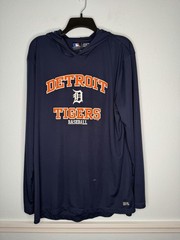Detroit Tigers Mens Hoodie Long Sleeve TX3 Cool Size XL Lightweight Pullover