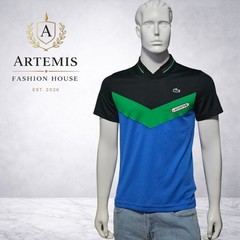 Lacoste x Daniil Medvedev Slim Fit Black & Blue Seamless Sport Polo Size Small
