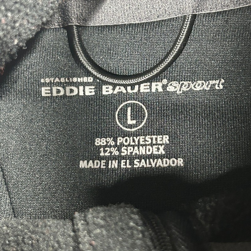 Eddie Bauer Pullover Mens L Black Quarter Zip Fleece Sport Half Zip Top Athletic gallery
