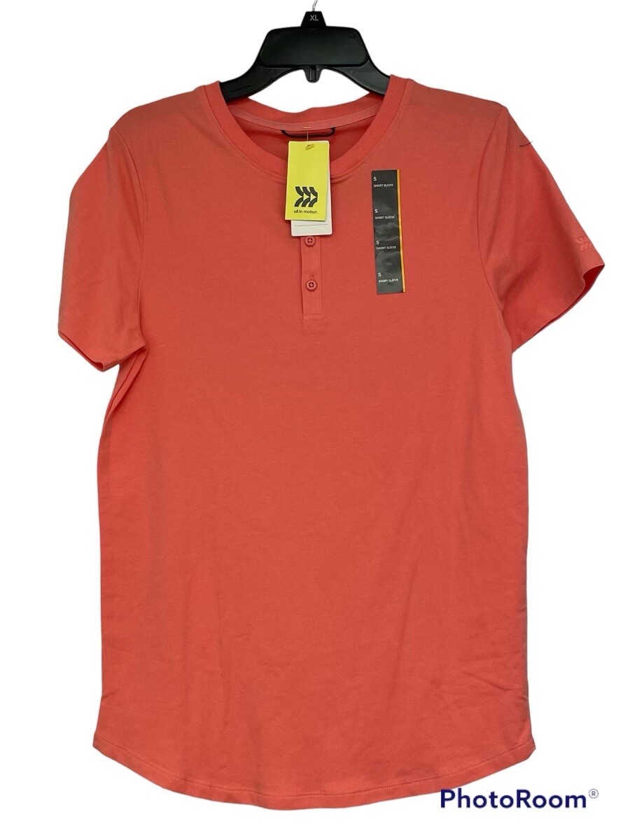 Men's Supima Cotton Henley T-Shirt - All in Motion Pink S New Moisture Wicking gallery