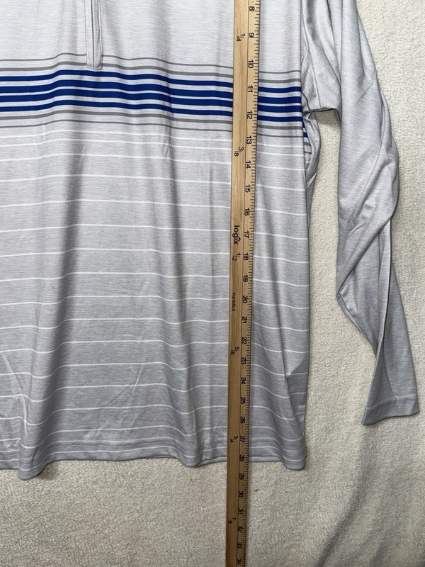 Antigua Men's Quarter 1/4 Zip Long Sleeve Pullover Shirt Grey XL gallery