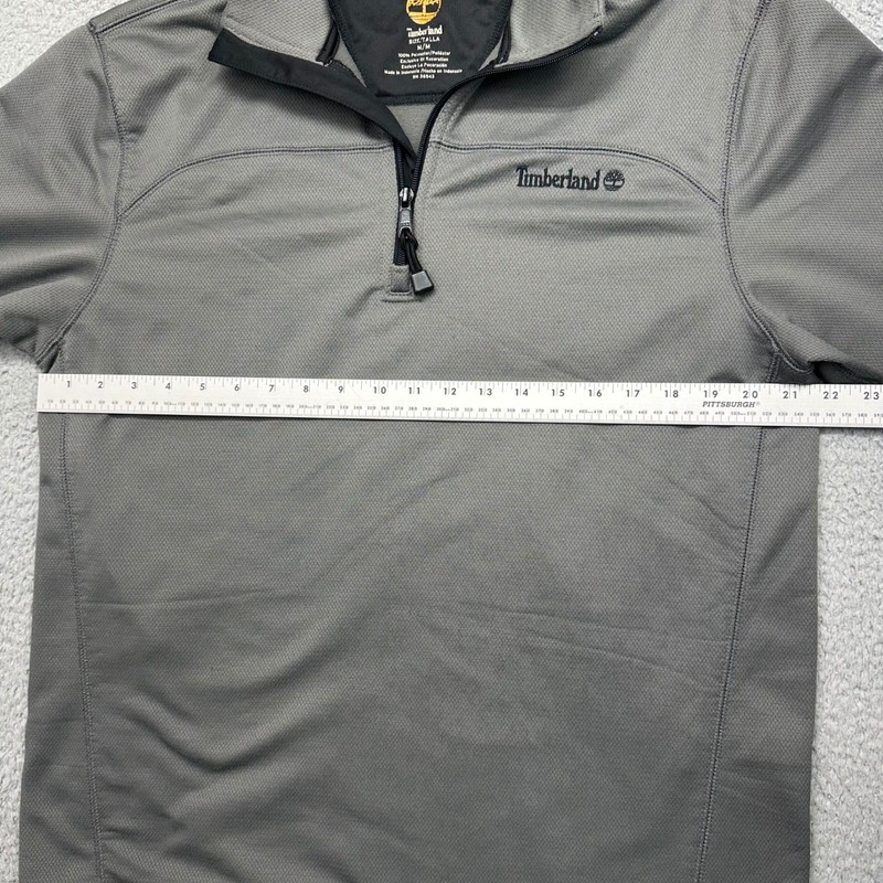 Timberland 581E110 Mens Medium 1/4 Zip L/S Gray M Tech Fleece Pullover Shirt gallery