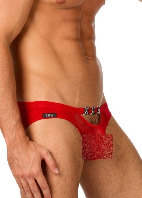 MEDIUM Gregg Homme Kit PIMP See-Thru Tank top + Briefs Red 96622-03 gallery