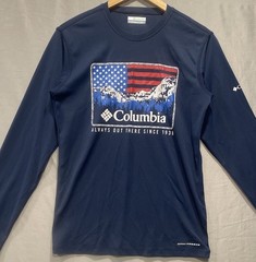 Columbia PFG Omni Freeze Adult Shirt XS Blue Long Sleeve Fishing Outdoor Sports