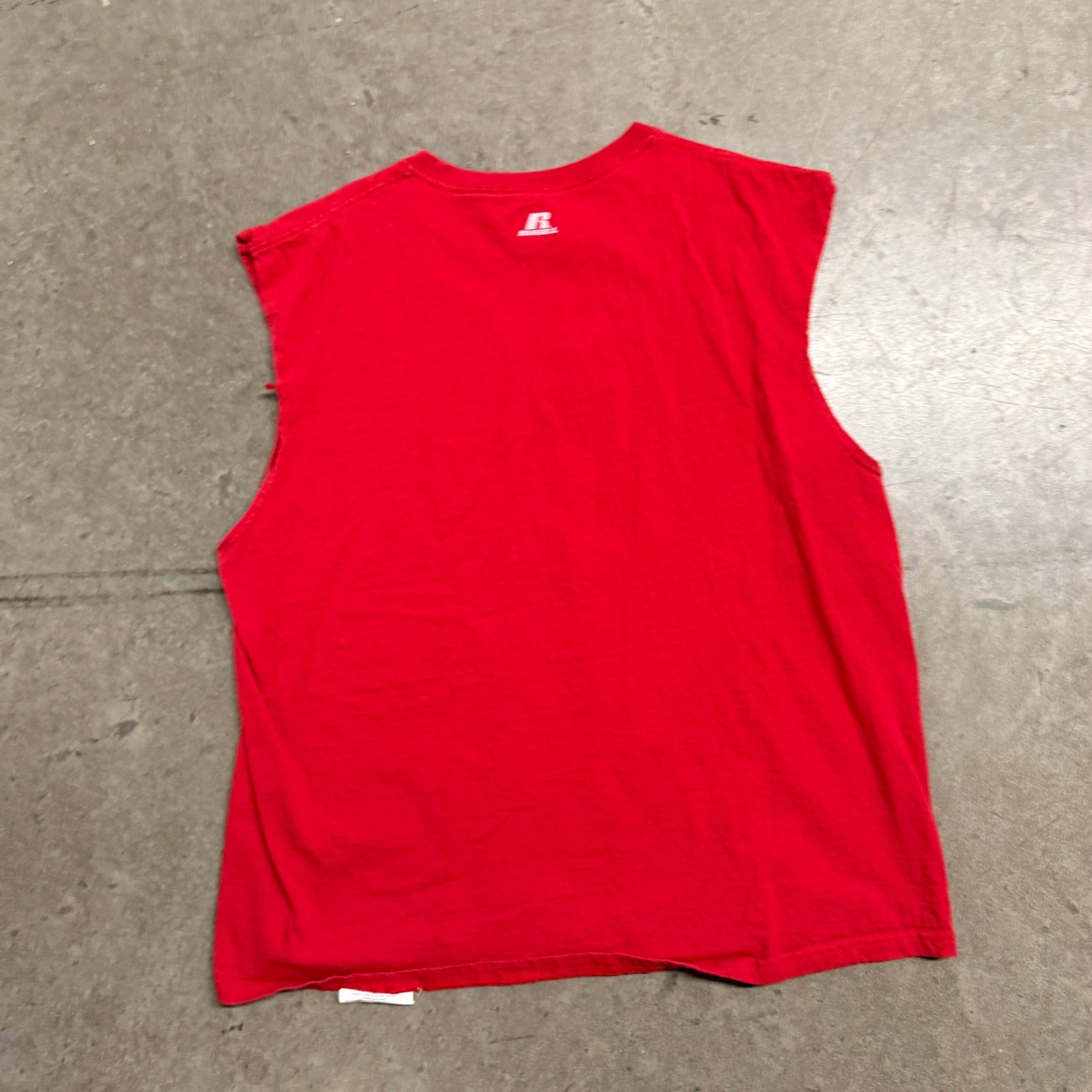 Russell Athletic Mens Muscle Tee Red Sleeveless Shirt Cut Off Size Large gallery