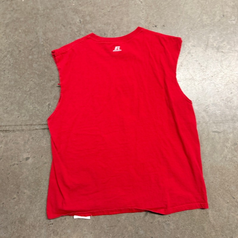 Russell Athletic Mens Muscle Tee Red Sleeveless Shirt Cut Off Size Large gallery