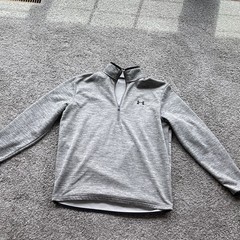 Under Armour Men’s M Gray Heather 1/4 Zip Mock Neck Long Sleeve Loose Poly