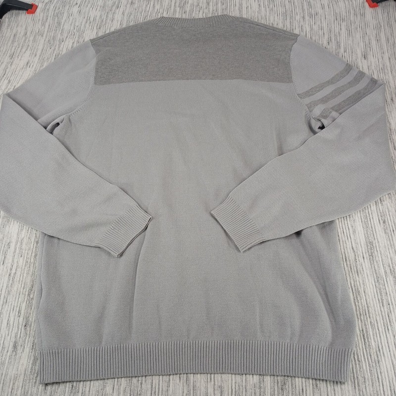 Adidas Climate Proof Crew Neck Long Sleeve Gray Pullover Sweater Size Medium gallery
