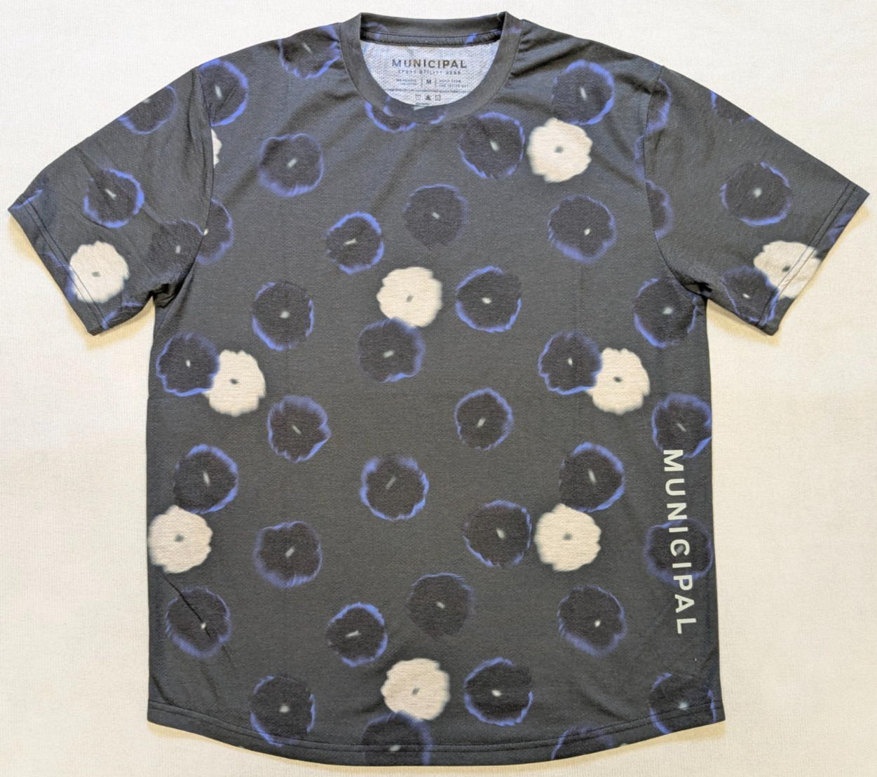 Municipal Shirt Mens Medium Black Performance Gym Training Golf Geometric Sport gallery