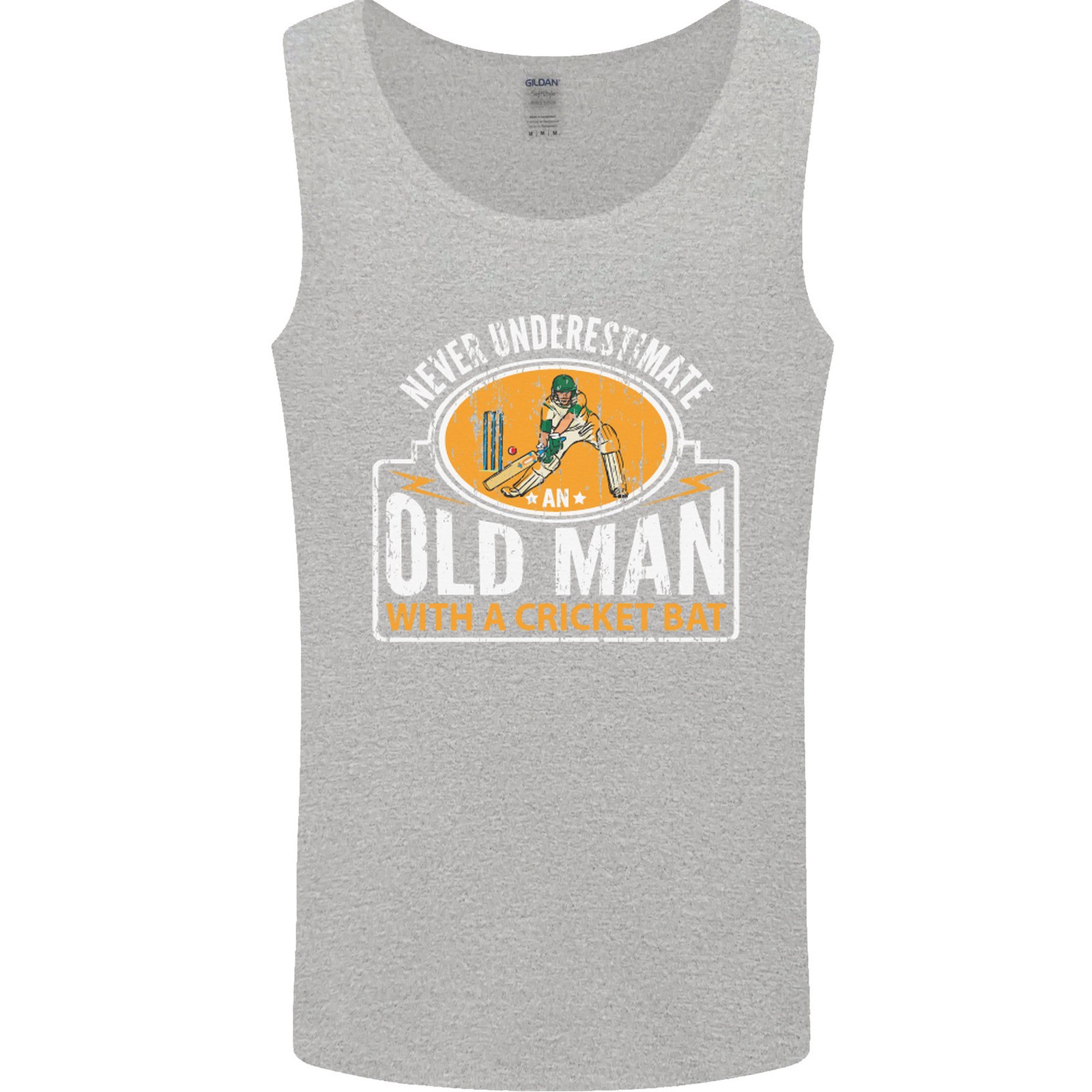 An Old Man With a Cricket Bat Cricketer Mens Vest Tank Top gallery