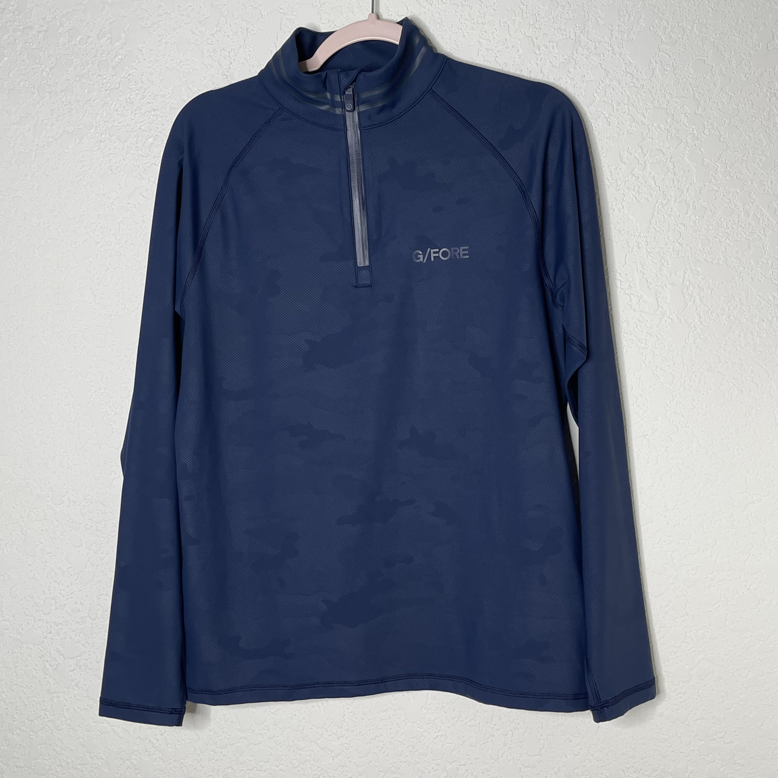 G/FORE 1/4 Zip Golf Pullover Mens Long Sleeve Active Top Mock Neck Size S Camo gallery