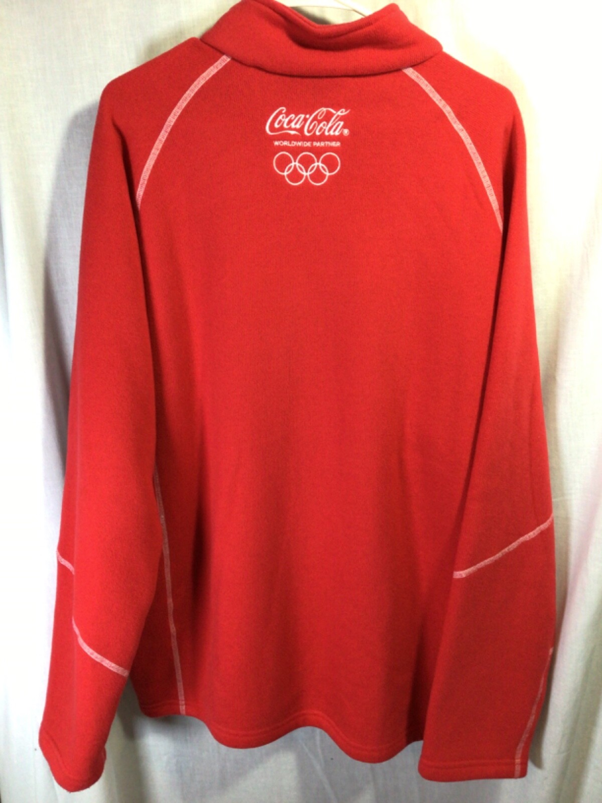 Sochi 2014 Olympics (Coca-Cola) Red XL Long Sleeve Polyester 1/4 Zip Sweater J2 gallery