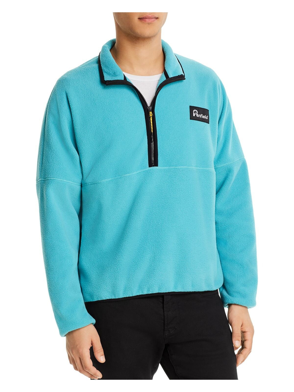 PENFIELD NEW Men's Turquoise Quarter-Zip Fleece Pullover Sweater Top Size XL gallery