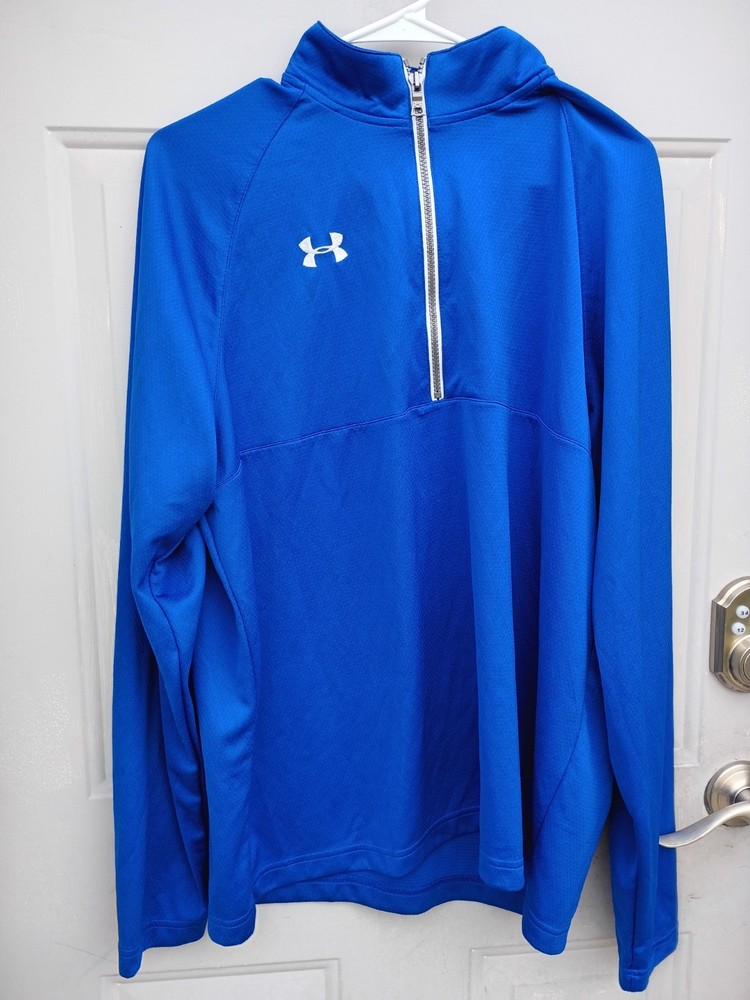Under Armour Men’s Blue Long Sleeve 1/4 Zip Size Large Workout Shirt