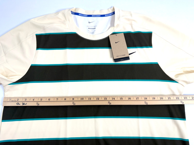 Nike Court Slam Dri-FIT ADV Tennis Top Pale Ivory Black Men`s Size XL FZ6934-110 gallery