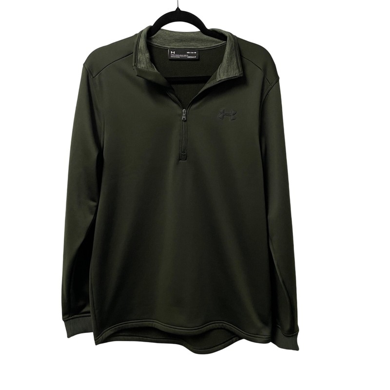 Under Armour 1/4 Zip Pullover Fleece Loose Fit Mens M Coldgear Marine OD Green gallery