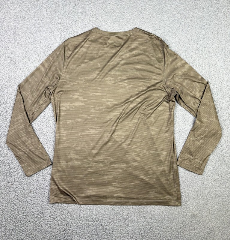 Chubbies Shirt Mens LG Brown Long Sleeve Performance Geometric Crew Lightweight gallery