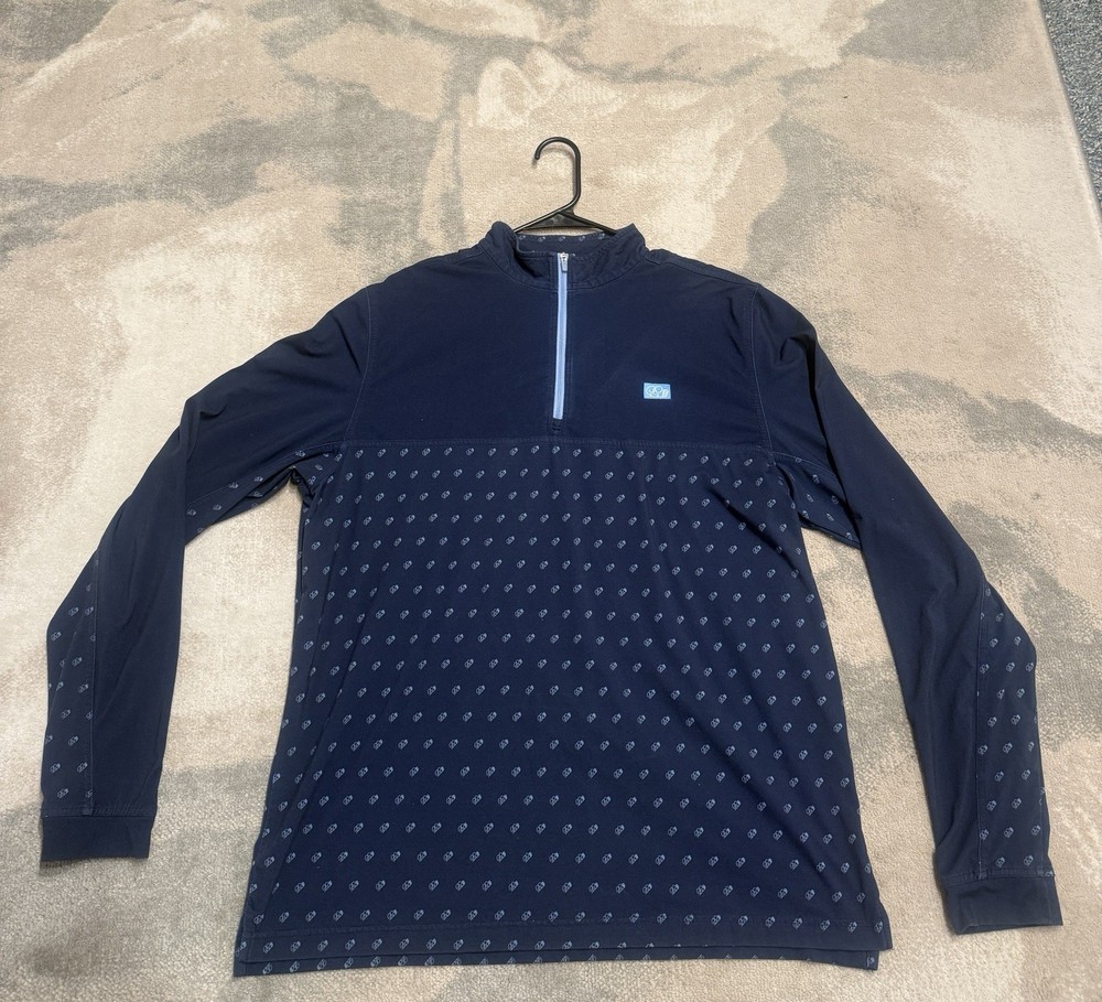 Good Good Men's XL Navy Blue 1/4 Zip Golf Pullover Mock Neck Long Sleeve