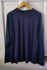 Tek Gear Performance Pullover Shirt Men’s Sz L Dk Blue LS Poly Blend