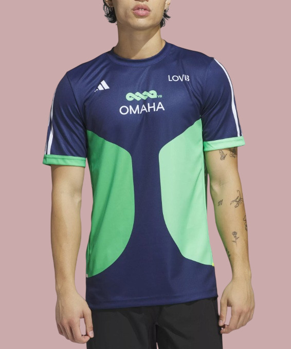 Adidas LOVB Omaha Navy Away Replica Jersey Volleyball Men Women Sz M New $80 gallery