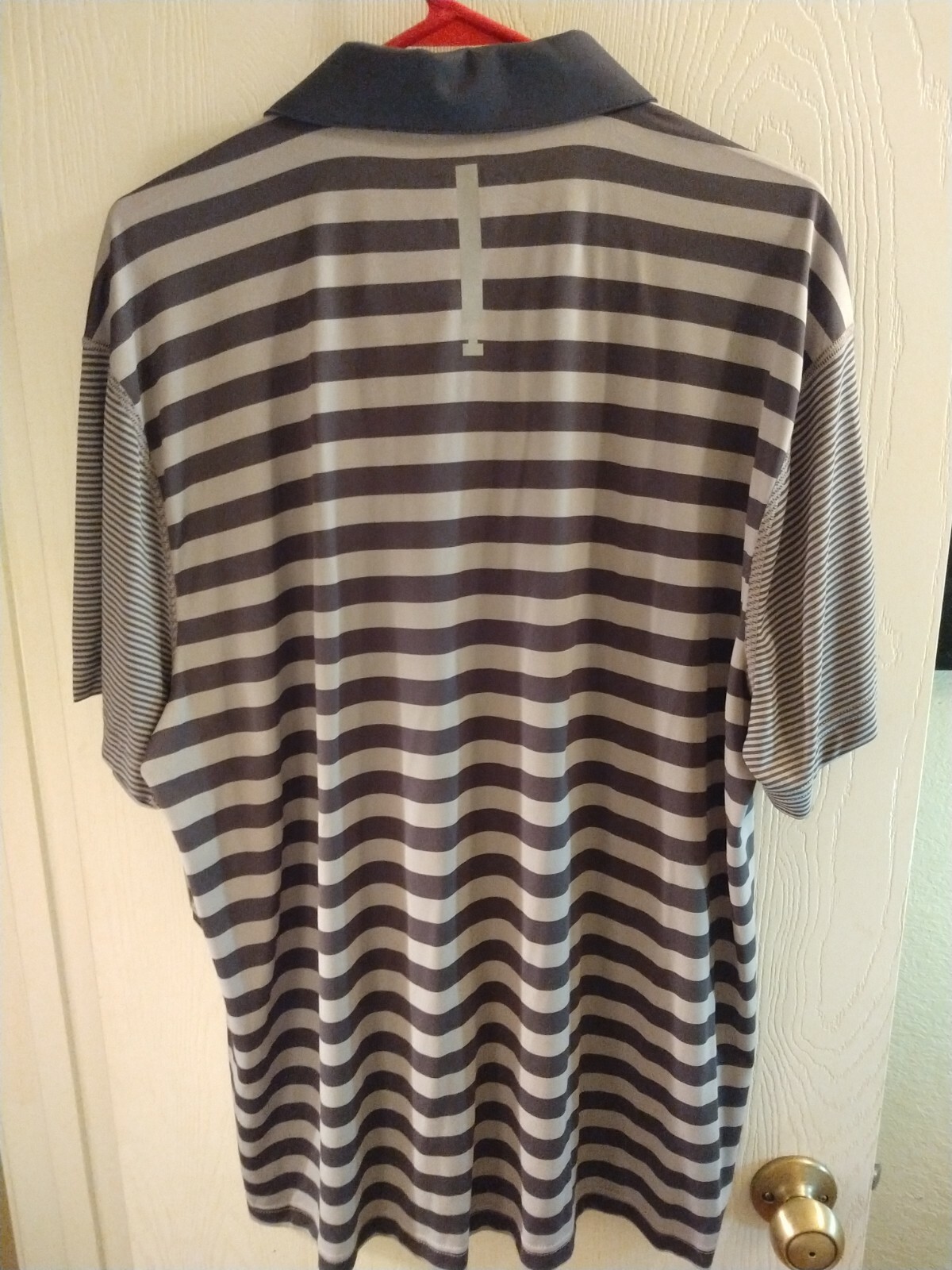 MSX By Michael Strahan Premium Wicking Jersey Gray & Black Striped Mens XL gallery