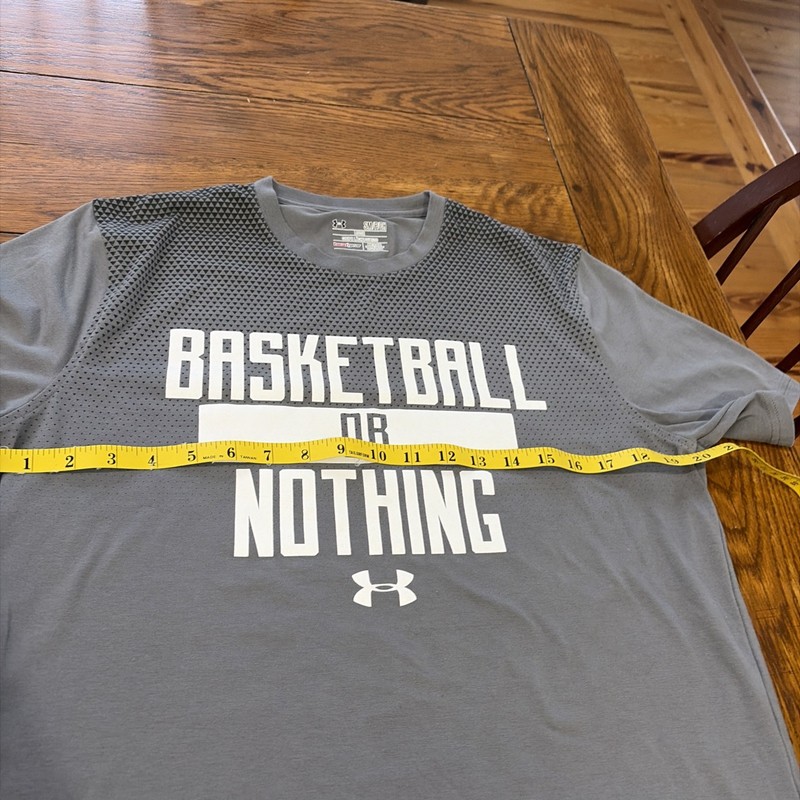 Men's Under Armour Gray Loose Fit Tee Size Small “Basketball Or Nothing” gallery