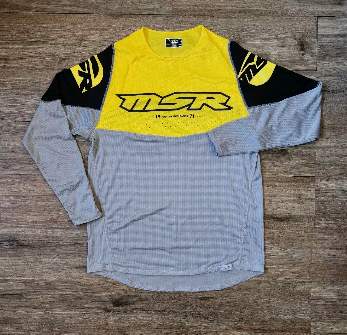 MSR Malcolm Smith Racing Motocross Racing Jersey NXT Yellow Gray Size Medium gallery