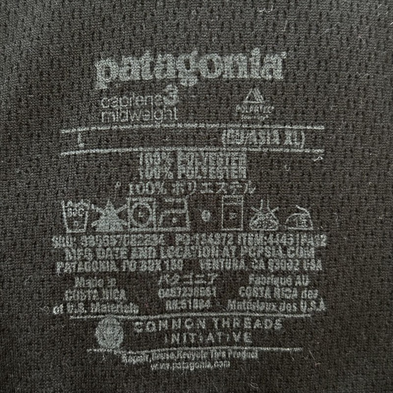 Patagonia Capilene 3 Shirt Mens Large Black 1/4 Zip Long Sleeve Base Layer gallery