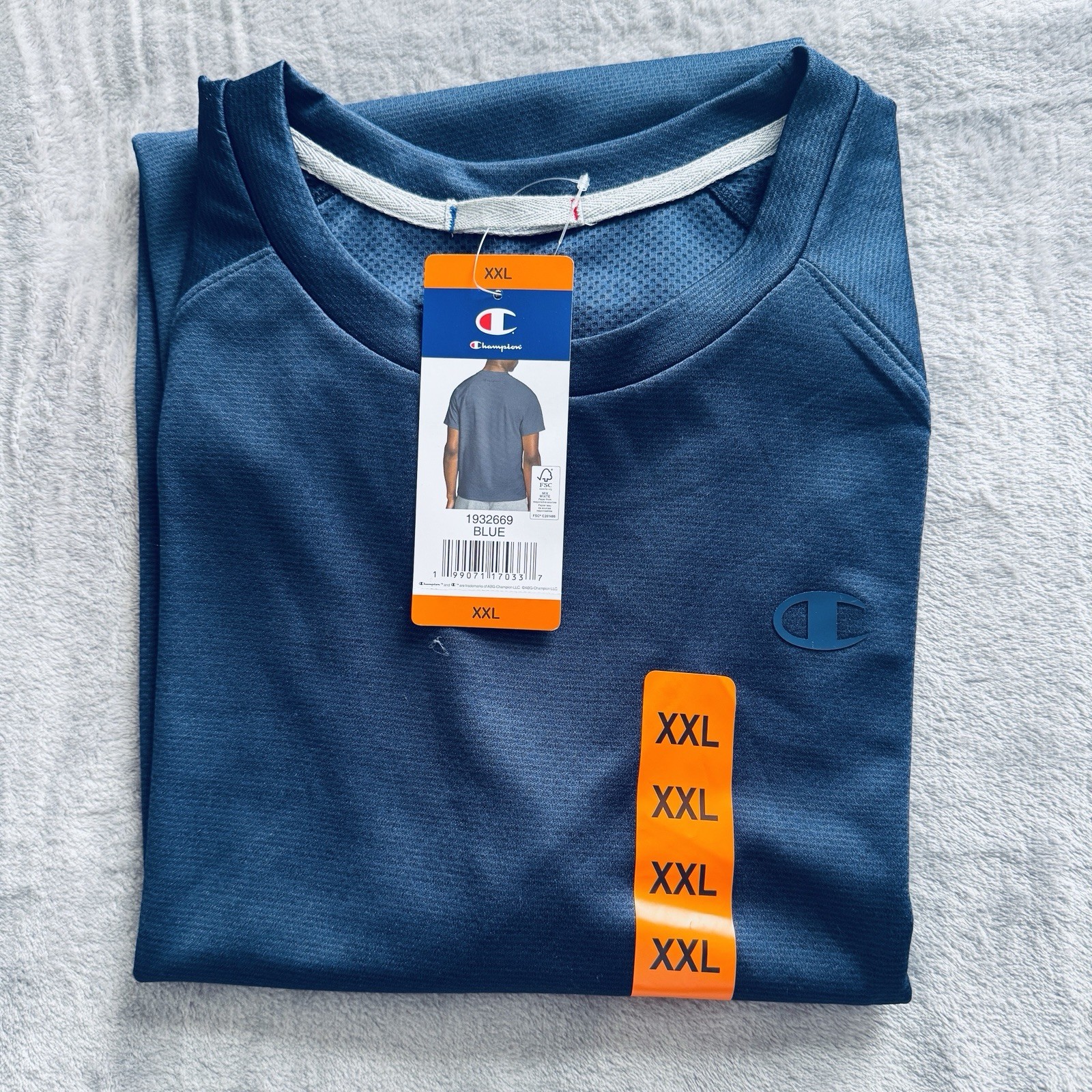 Champion Performance Mens Active Shirt Size Large Blue Color Short Sleeves gallery