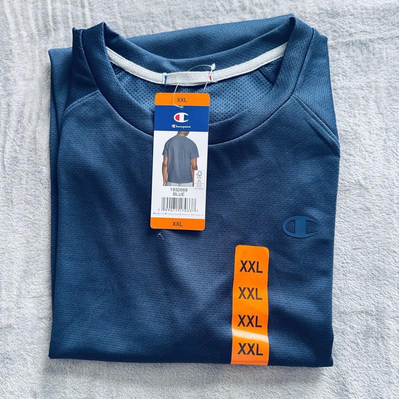 Champion Performance Mens Active Shirt Size Large Blue Color Short Sleeves gallery