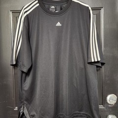Adidas Men’s Black 3-Stripes Athletic Training Shirt Size Large Made in Thailand