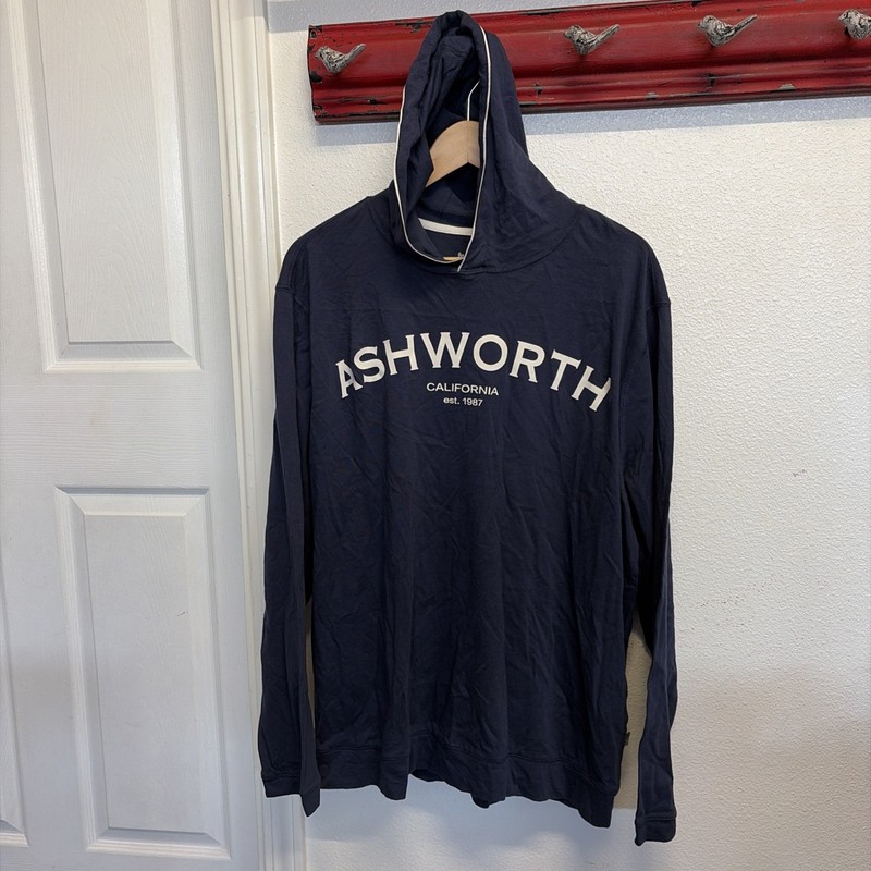 Ashworth Golf Hoodie Soft Tech Large Blue Pullover One With The Game gallery