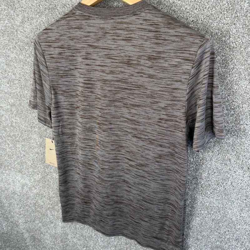Nike Dri-FIT Mens Training Tee Brown Heathered Short Sleeve Athletic Small NEW gallery