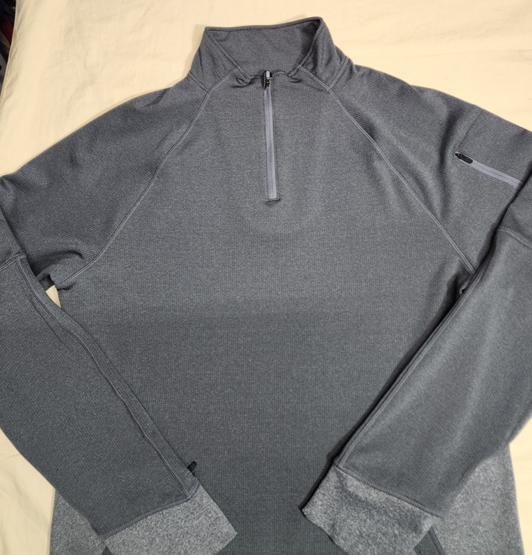 Hylete Activewear Tops Men Large Gray Performance Long Sleeve Pullover 1/4 Zip gallery